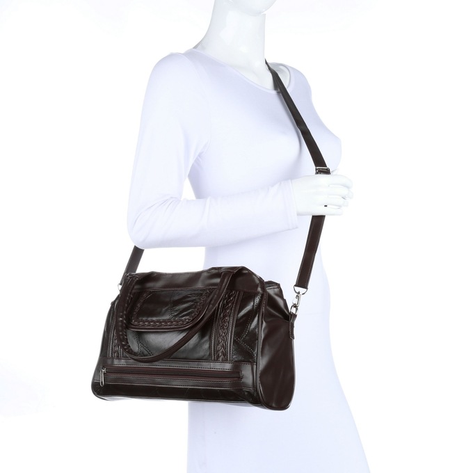 Leather Bag with Wallet and Umbrella, , large