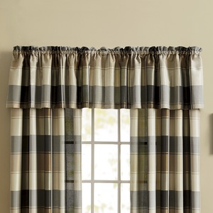 Plaid Rod Pocket Valance, , large