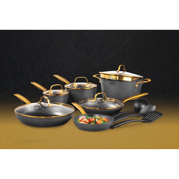 Granitestone 14-Piece Armor Max Hard-Anodized Cookware Set, , large