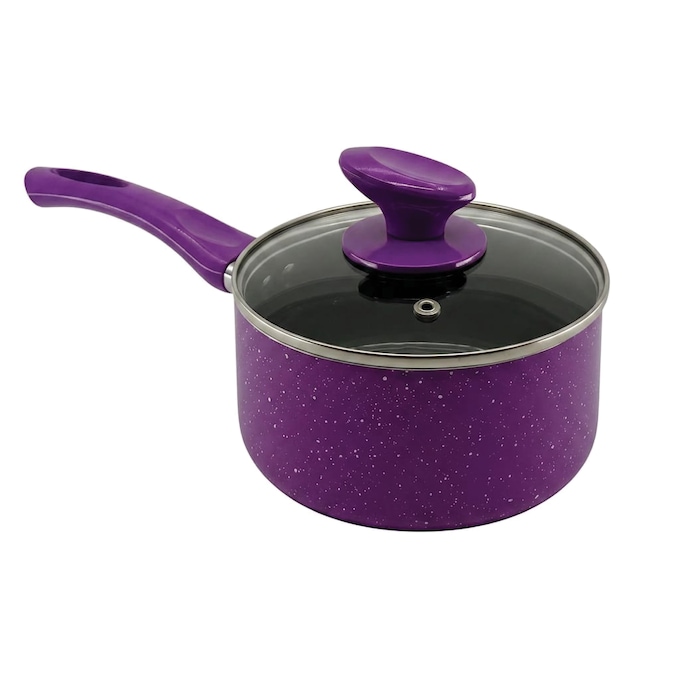 Chef Tested 11-Piece Granite Ceramic Nonstick Cookware Set, Purple, large