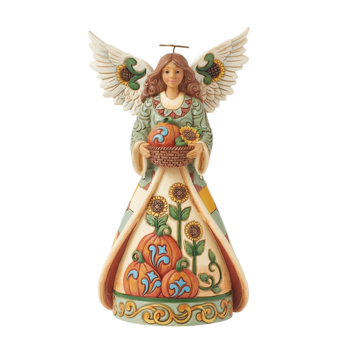 Jim Shore Heartwood Creek Hand-Painted Angel with Sunflower Figurine, Multi, large