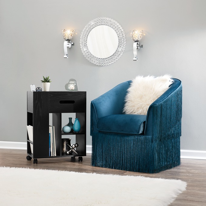 Wheeled End Table, , large