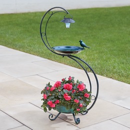 Solar Planter with Birdbath, , large