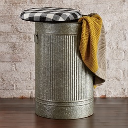 Galvanized Metal Bucket Stool, , large