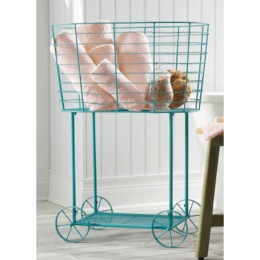 Vintage Rolling Laundry Cart, , large