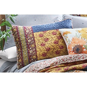 Mabel Eclectic Patchwork Quilted Standard Sham, Multi, large