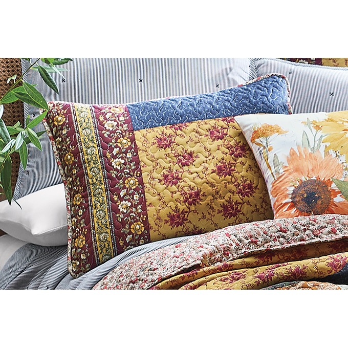 Mabel Eclectic Patchwork Quilted Standard Sham, Multi, large