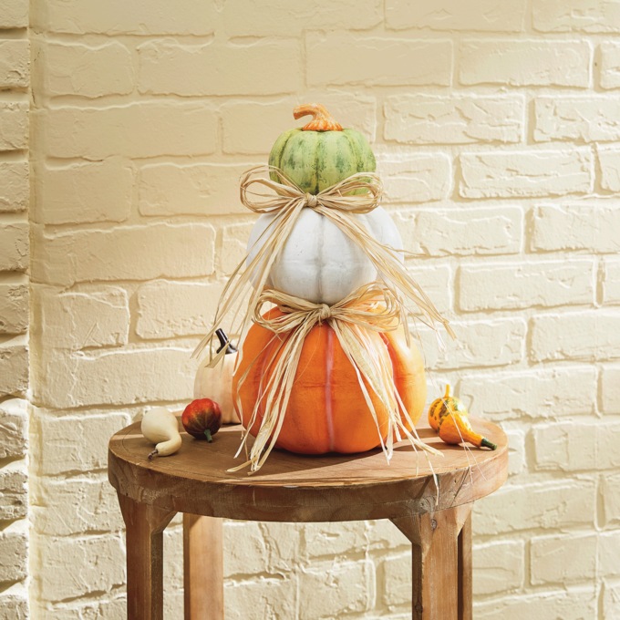 Hand-Painted Pumpkin Stack, , large