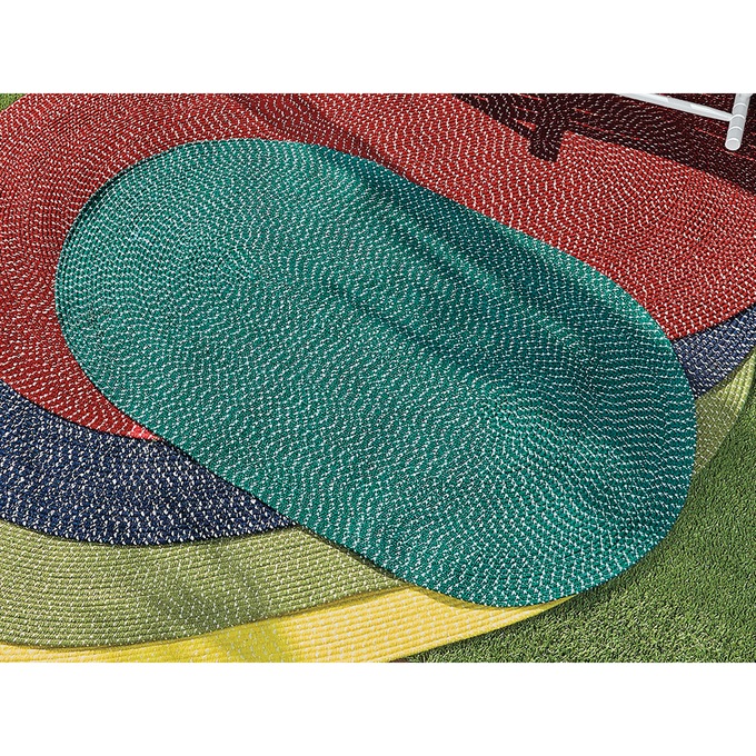 Indoor/Outdoor Sunny Braided Rug, Teal, large