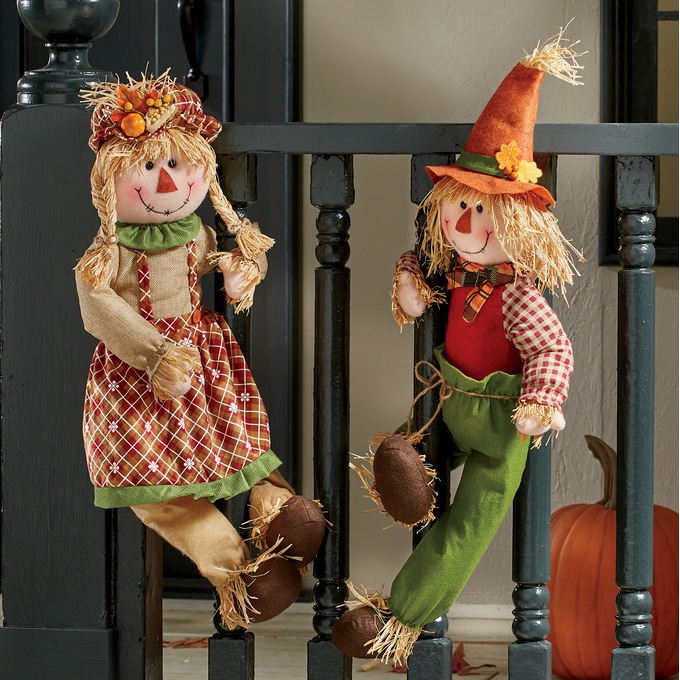 Girl or Boy Scarecrow Porch Hugger, , large