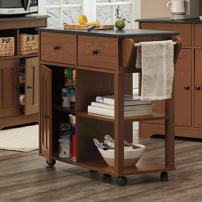 Katie Small Kitchen Cart with Storage, , large