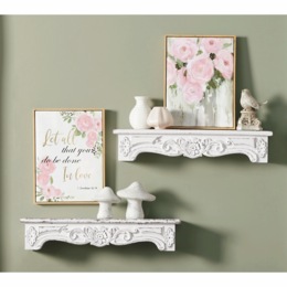 Set of 2 Romantic Floral and Word Art, , large