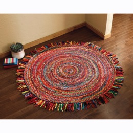 Boho Braided Rug, , large