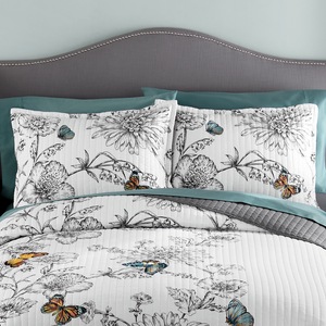 Ava Embroidered Butterfly Sham, , large