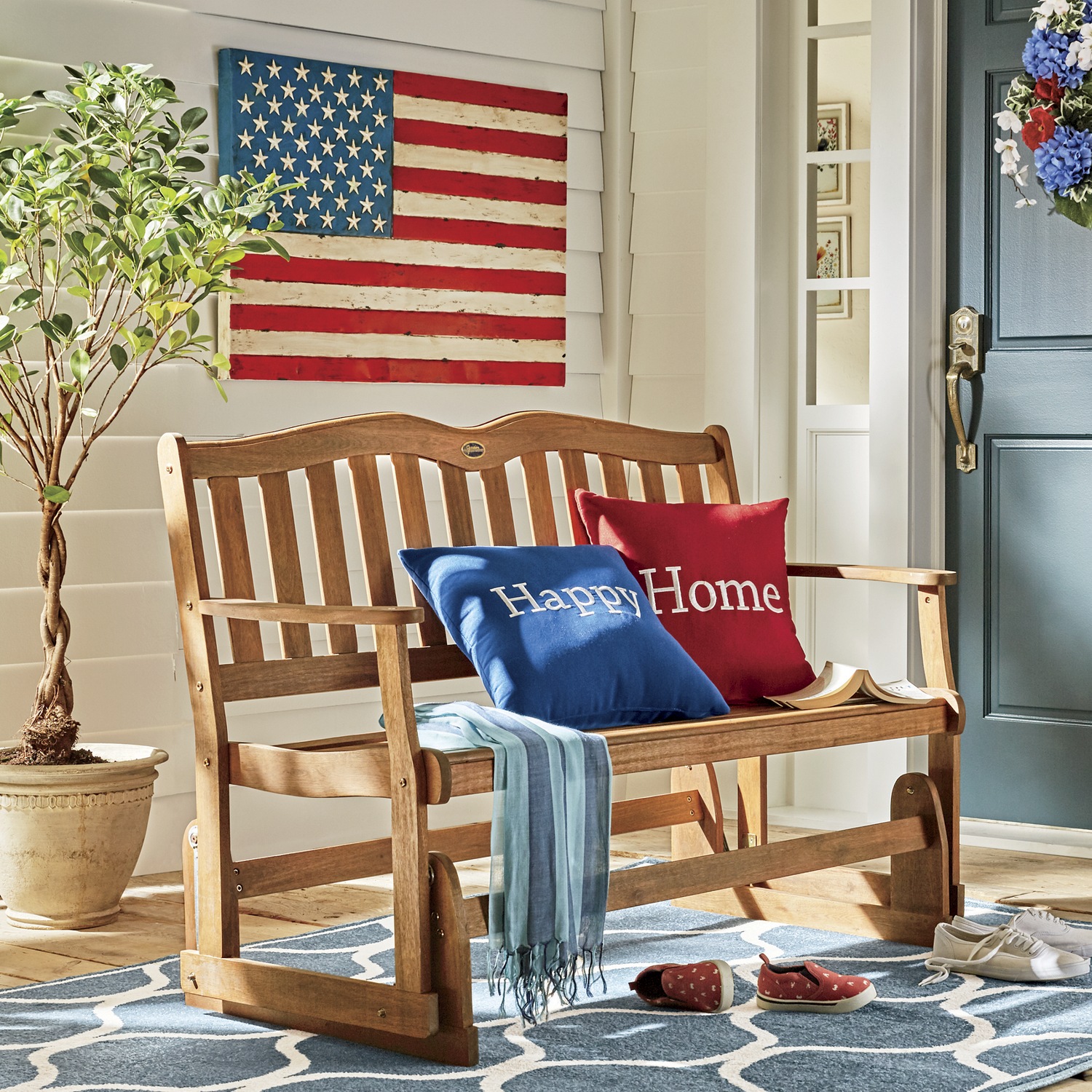 Outdoor Safe Metal Flag Country Door