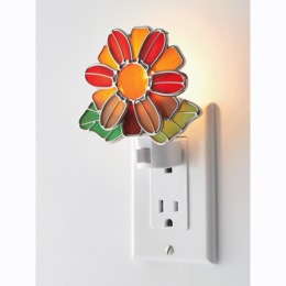Stained Glass Floral Night Light, , large