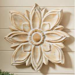 Carved Flower Wall Art, , large