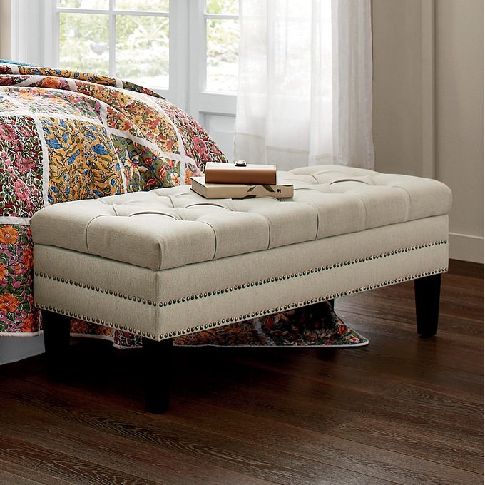 Broderick Tufted Bench, , large