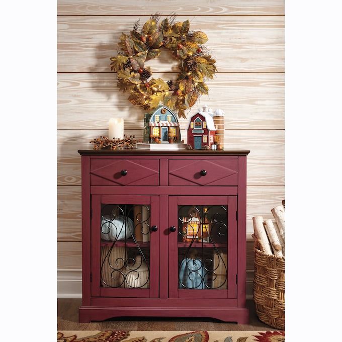 Lit Harvest Leaves and Acorns Wreath, , large