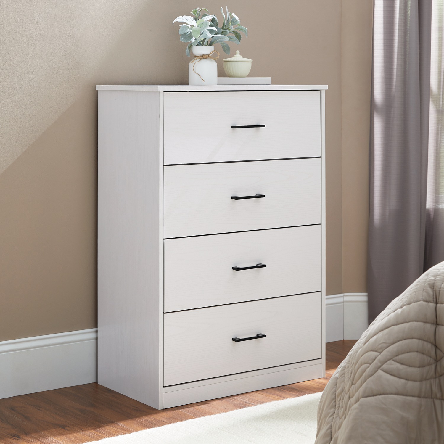 long dresser with doors Winston Porter Black 10-Drawer Dresser with Charging Station for Bedroom