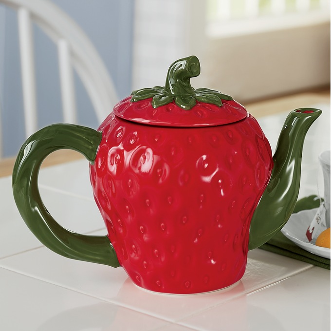 Strawberry Teapot, , large