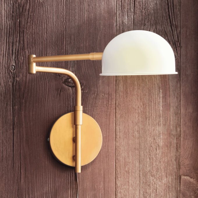 Enameled Swing-Arm Wall Lamp, , large