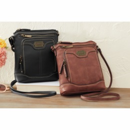 B.O.C. Bingham Faux Leather Crossbody Organizer with Zip Closure, , large