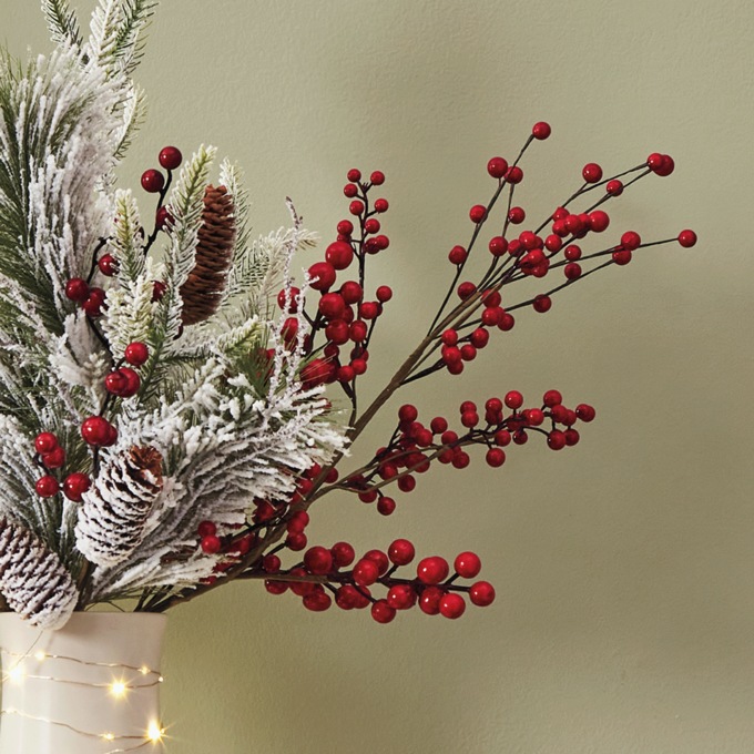 Red Faux-Berry Stem, , large
