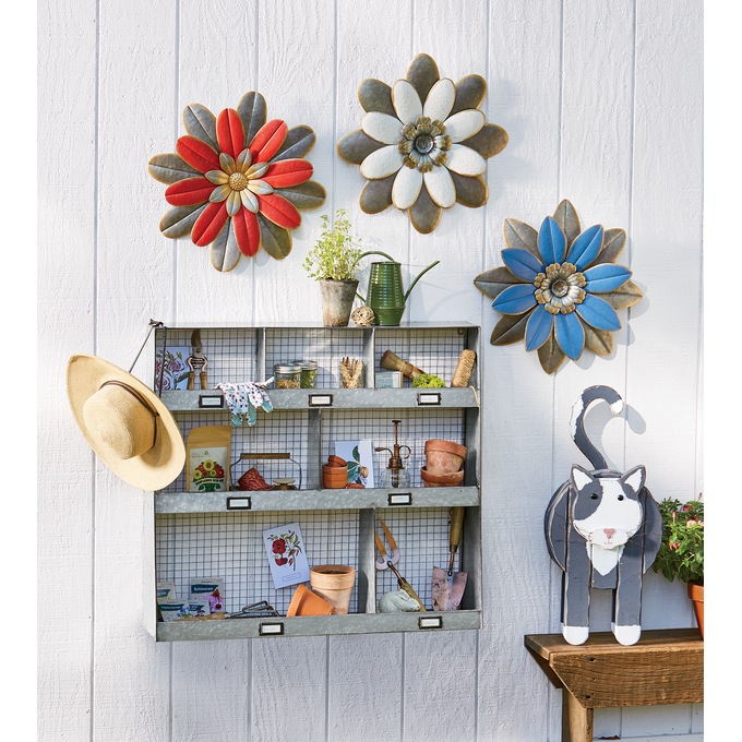 Galvanized Metal Flower D&eacute;cor, , large