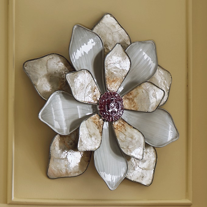 Large Capiz Wall Flower, Ivory, large