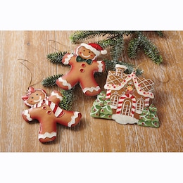Set of 3 Gingerbread Ornaments, , large