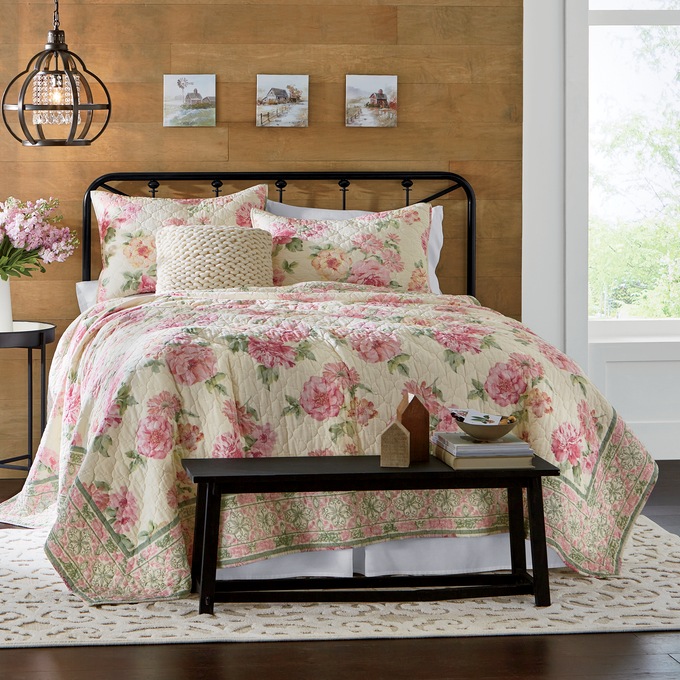 Blushing Blooms Oversized Quilt, , large