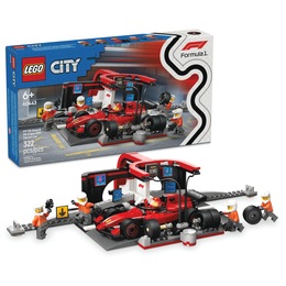 LEGO City F1 Pit Stop &amp; Pit Crew with Ferrari Car, , large
