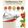 Gotham Steel 5-Quart Pasta Pot, Cream, large