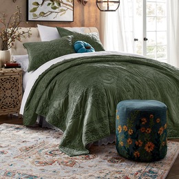 Delphine Oversized Velvet Quilt and Sham, , large