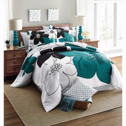Melina Complete Bed Set, Teal, large