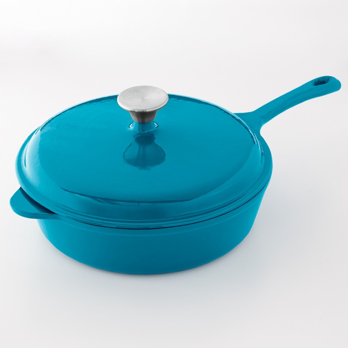 3-Qt. Enameled Cast Iron Chicken Fryer, , large