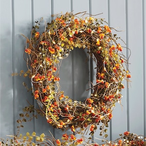 Lit Bittersweet Wreath, , large
