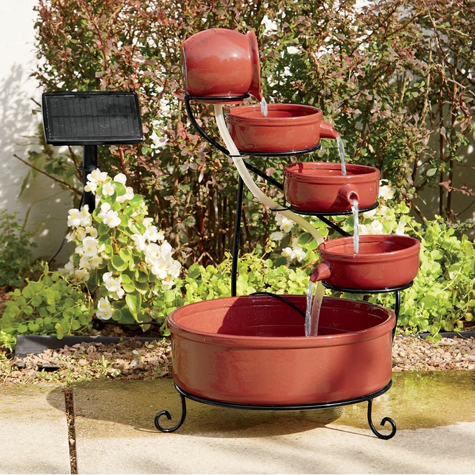 Tiered Solar Fountain, , large