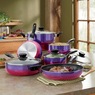 10-Piece Iridescent Gradient Non Stick Cookware Set, Purple to Red, large