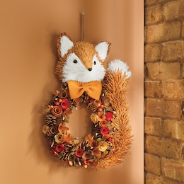 Fox Wood Curl Wall Wreath Hanging, , large
