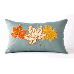 Sherpa Textured-Leaf Decorative Pillow, , large