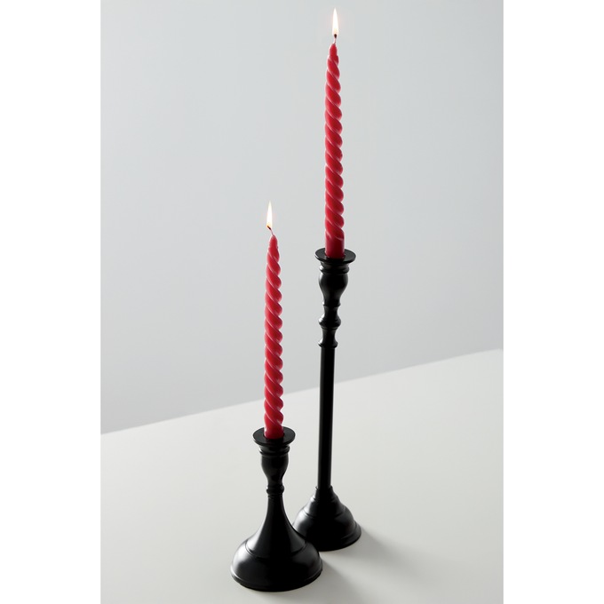 Set of 2 Colored Taper Candles, Red, large