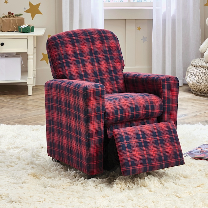 Kids&rsquo; Plaid Recliner, , large