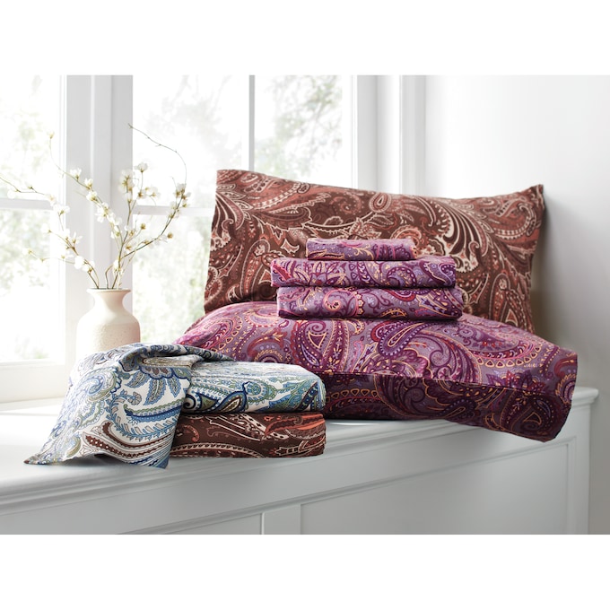 Color Connection Autumn Paisley Microfiber Sheet Set, , large