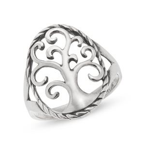 Sterling Silver Family Tree Ring, , large