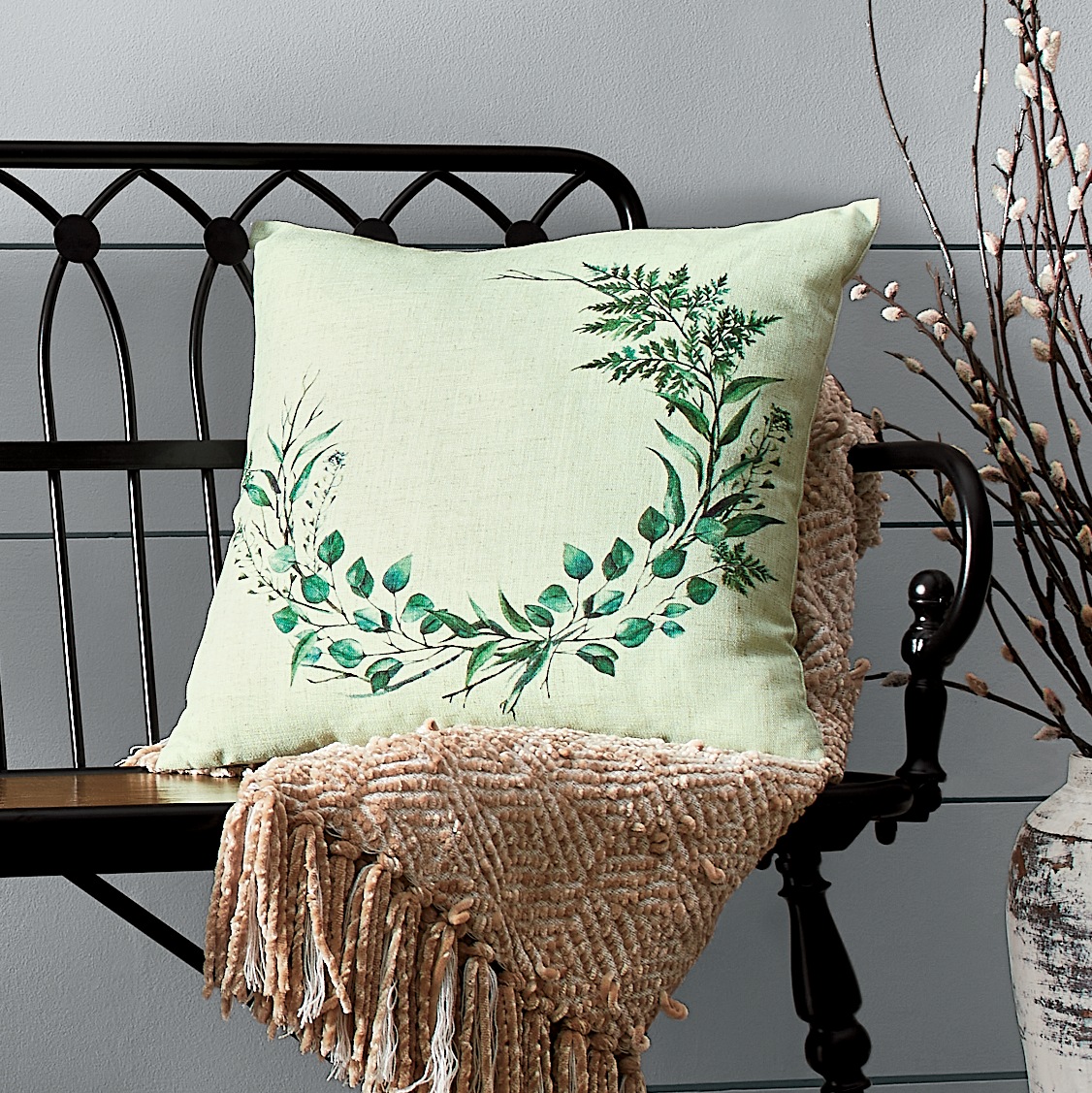 Ferns &amp; Leaves Personalized Pillow, , large