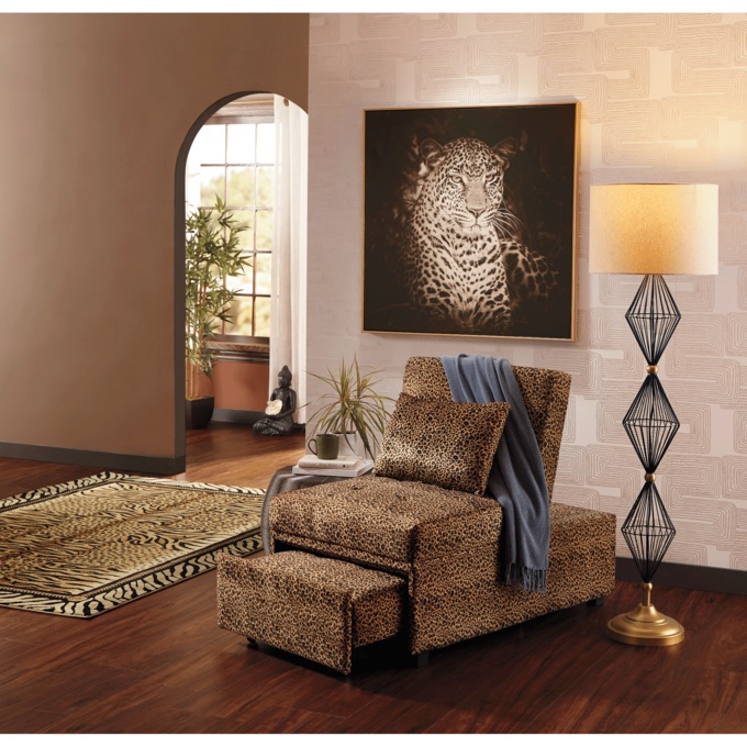 Cali Convertible Chair, Leopard, large