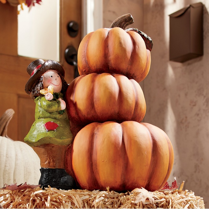 Scarecrow with Pumpkins, , large