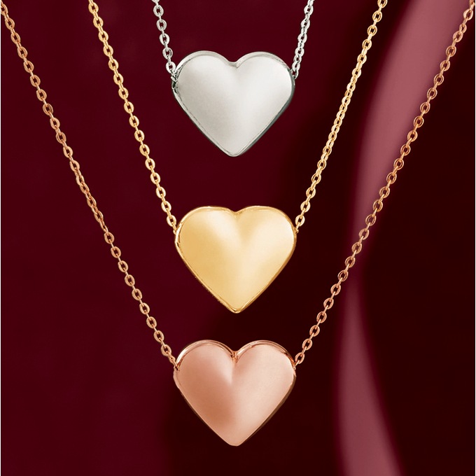 10K Gold Heart Pendant, , large